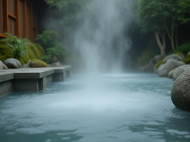 美しい露天風呂の風景