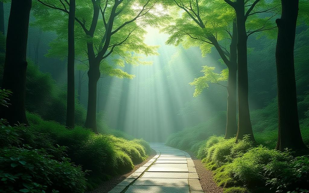 美しい日本の森林や庭園の風景