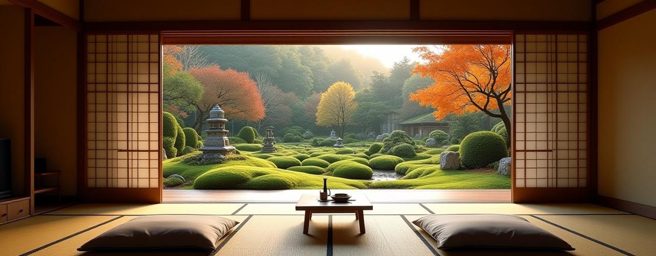 庭園を望む客室